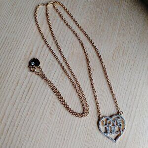 Attractive Juicy Couture HEART Necklace Long length Gold Tone with Heart Charm